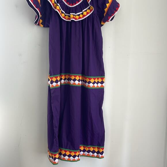 Vintage  handmade quilt pieced short sleeve maxi kaftan muumuu dress - Picture 9 of 9